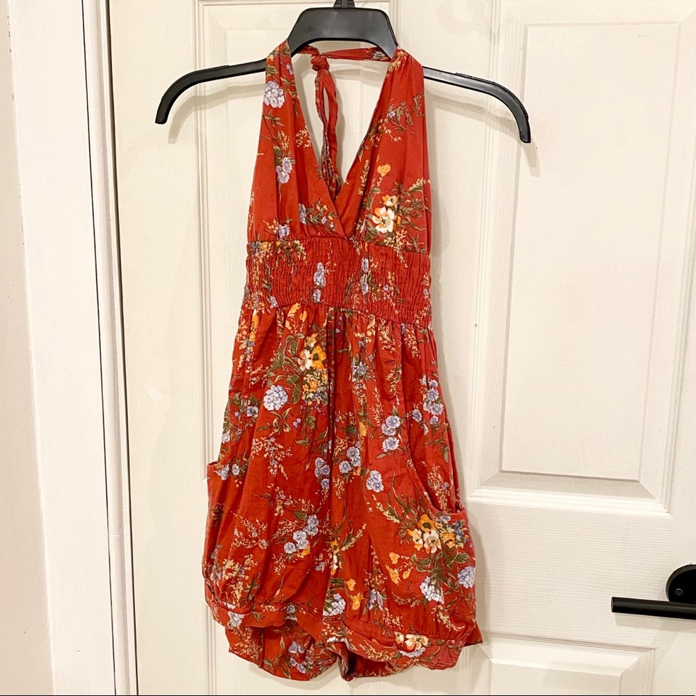 Floral halter romper